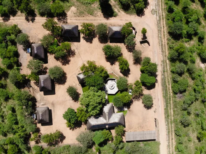 Aerial view of the lodge